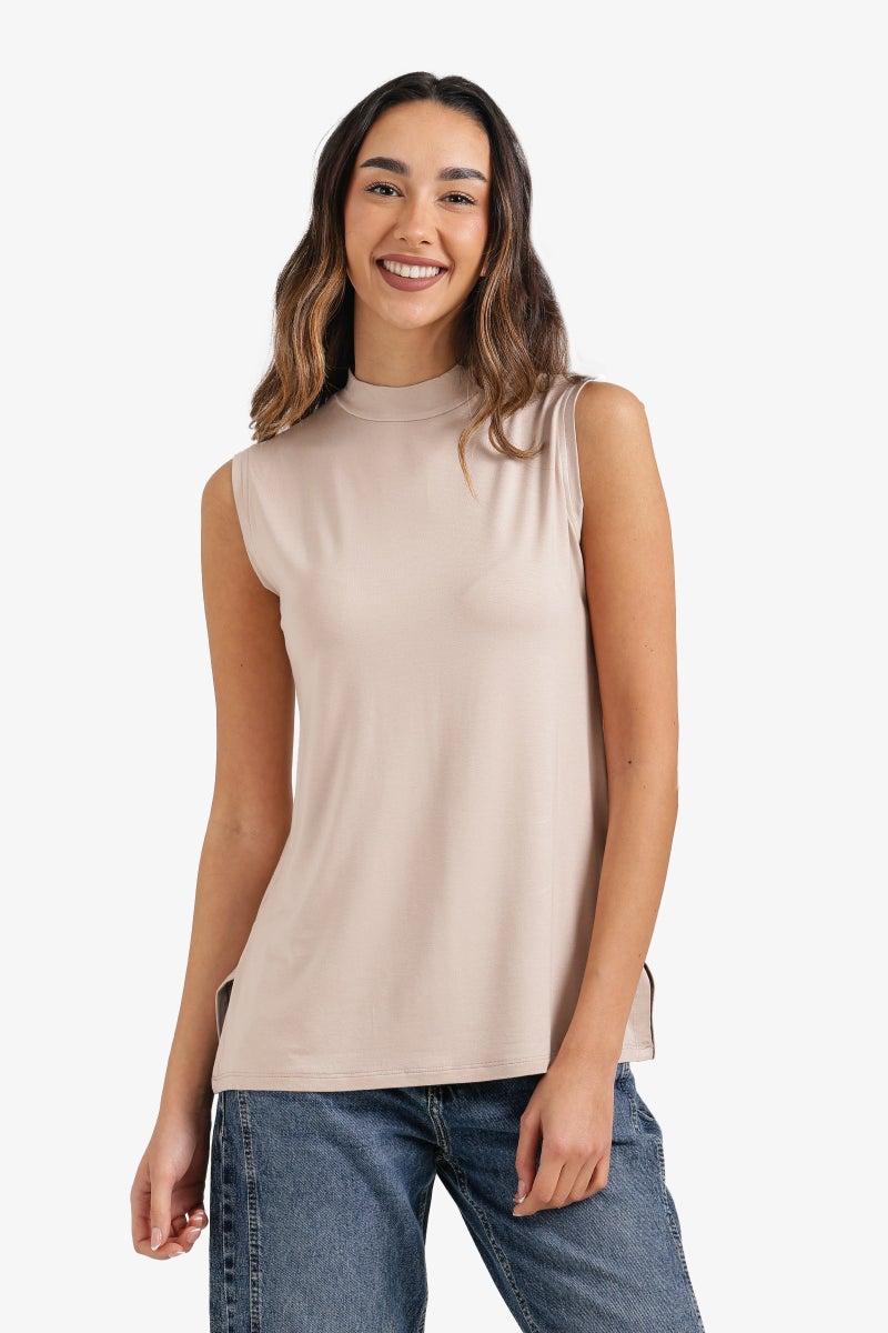 Carina Mock-Neck T-Shirt - Image 1